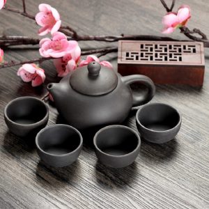 Bộ ấm trà gốm đen nhám